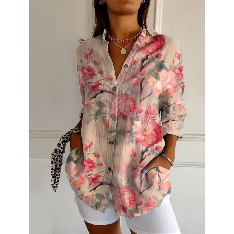 RIA - Casual Blouse with Floral Print